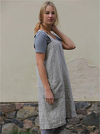 Women's Cotton Linen Apron Long Girth Loungewear Loose Long Dress