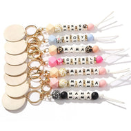 Fashion New Letter Silicone Bead Keychain Bag Accessories Luggage Keychain