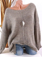 Women's Plus Size Loose Long Sleeve Sweater