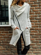 Autumn Zipper Long Fluffy Sweatshirt