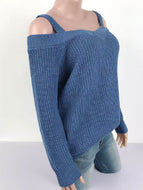 Autumn New Sexy Sling Strapless Solid Color Casual Long-sleeved Sweater