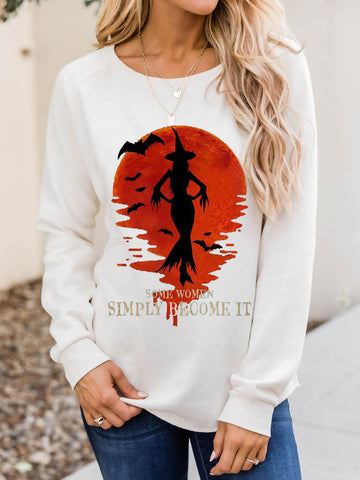 Witch Sweatshirt O Neck Tops