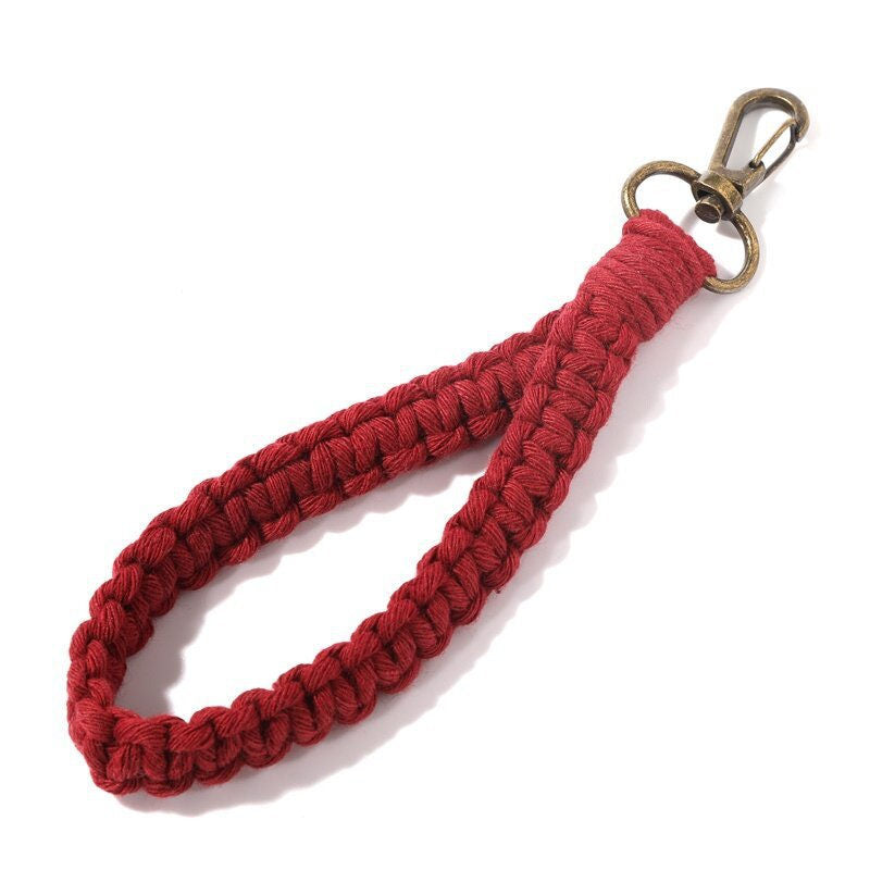 Hand-woven Wrist Strap Keychain Europe and The United States INS Hot Selling Retro High-quality Bracelet with Key