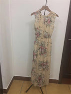 New Printed Sleeveless Slit Chiffon Dress Long Ladies Robe Ins Style Maxi Dresses