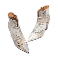 Snakeskin Print Sexy Boots