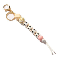 Fashion New Letter Silicone Bead Keychain Bag Accessories Luggage Keychain