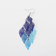 Colorful Seven Nine Leaf Earrings