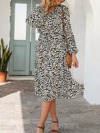 Leopard Print Mid-length Dress