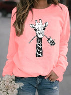 Giraffe Print Hooded Sweatshirt