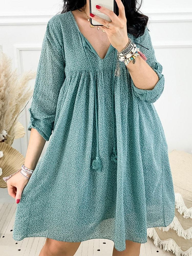 V-neck Casual Holiday Dress