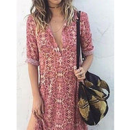 Summer New Printed Split Dress