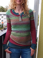 Striped Color Block Loose Long-sleeved Sweater