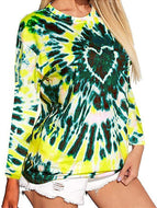 Autumn Love Tie-dye Printed Long-sleeved T-shirt