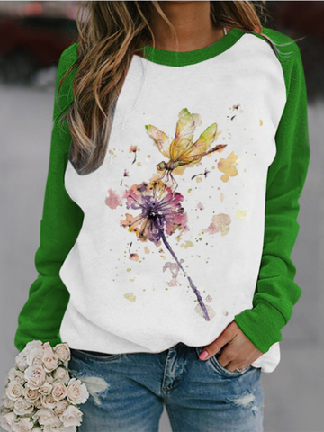 Dragonfly Print Sweatshirt