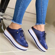 Lace-up Slip-on Shoes Thick-soled Casual European and American Plus Size Women's Casual Shoes Slippers