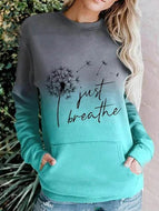 Tie-dye Gradient Dandelion Print Long-sleeved Sweatshirt