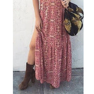 Summer New Printed Split Dress