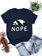 Women's Cotton Round Neck NOPE Spoof Short Sleeve T-shirt Women