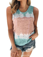 Loose Round Neck Positioning Printed Vest Top