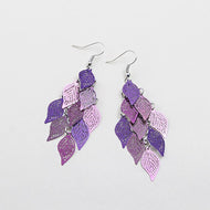 Colorful Seven Nine Leaf Earrings