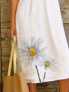 Literary Minimalist Daisy Print Dress