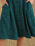 Short Sleeve Polka Dot Print Summer Dress