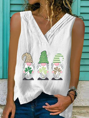 Printed Sleeveless T-shirt