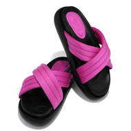 Large Size Cross Open Toe Women's Platform Slippers Comfortable Women Outdoor Shoes