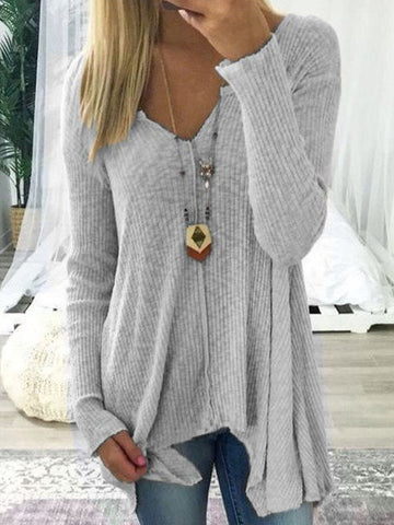 Sweater Knit Pullover Casual Long Sleeve Loose