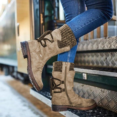 Warm Back Lace-Up Winter Boots