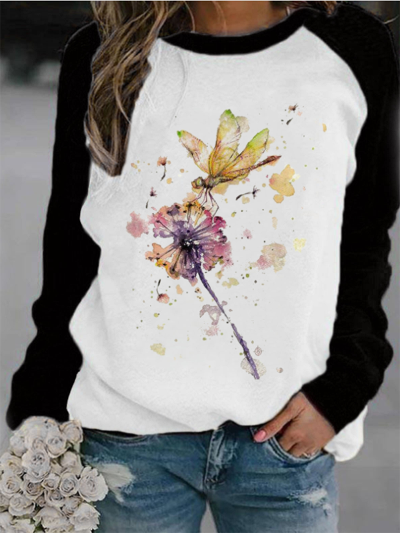 Dragonfly Print Sweatshirt