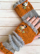 Autumn Winter Casual Basic Flora Knitted Gloves