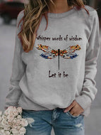 Dragonfly Print Crew Neck Sweatshirt