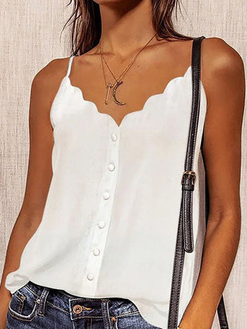 Women's Solid Color Button-up Camisole Top