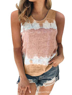 Loose Round Neck Positioning Printed Vest Top