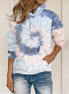 Casual Tie-dye Printed Loose Hooded Sweatshirt