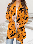 Halloween Elements Long Sleeve Knit Cardigan Top