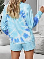 Women Home Wear Two-piece Casual Tie-dye Pajamas Suit