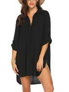 Spring/Summer Women's Deep V Fashion Beach Sunscreen Swimsuit Shirt Dress