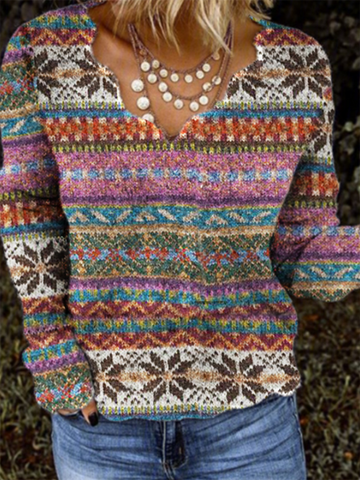 Vintage Print Sweater