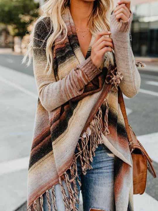 Tassel Cardigan Sweater Tops