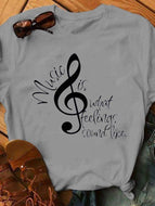 Summer music notation short sleeve T-shirt