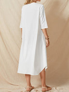 Lady Elegant Retro Cotton and Linen Dress