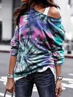 Loose Tie-dye Printed Long-sleeved Sweatshirt