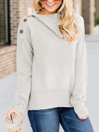 Women's Casual Shoulder Button Down Knit Sweater