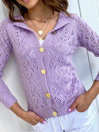 Women's Casual Knitted Cardigan In Solid Colors