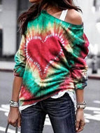 Loose Tie-dye Printed Long-sleeved Sweatshirt