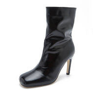 High Quality Women's All-match Stiletto High Heel Mid-well Boots Short Boots Martin Shoes