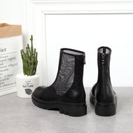 Flat Black Net Boots