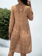 Long Sleeve Leopard Pocket Dress